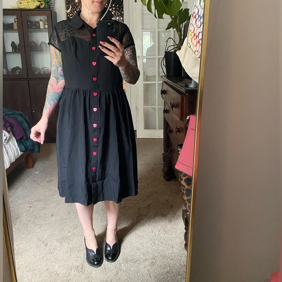 Belle Poque Heart Button Dress w Pockets - Picture 14 of 14